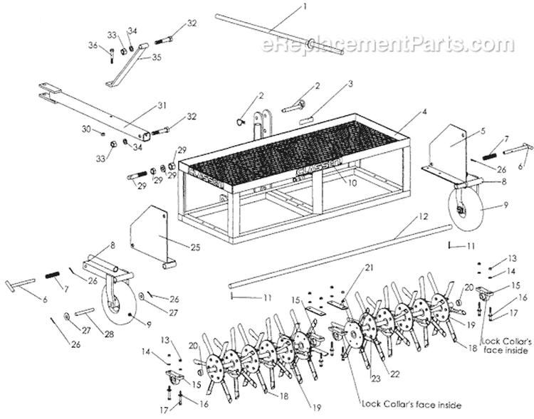 Page A Diagram and Parts List for 72-RT S.N. 144 & Above Classen Aerator