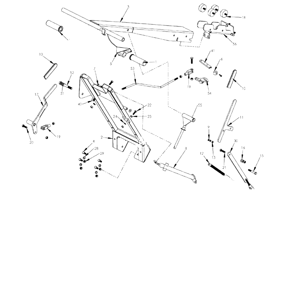 Handle Assembly Diagram and Parts List for SCHV-12-80 000101 & Above Classen Sod Cutter