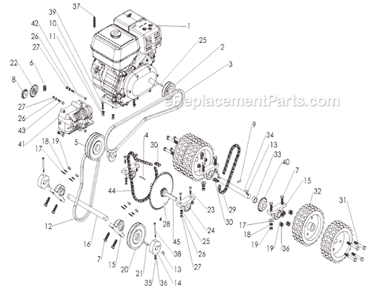 Page B Diagram and Parts List for SCH-24/80 S.N. 000101 & Above Classen Sod Cutter