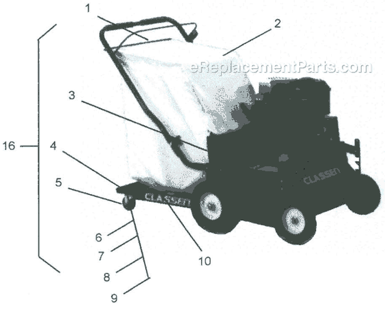Page C Diagram and Parts List for TR-20 S.N. 002009 & Above Classen Dethatcher