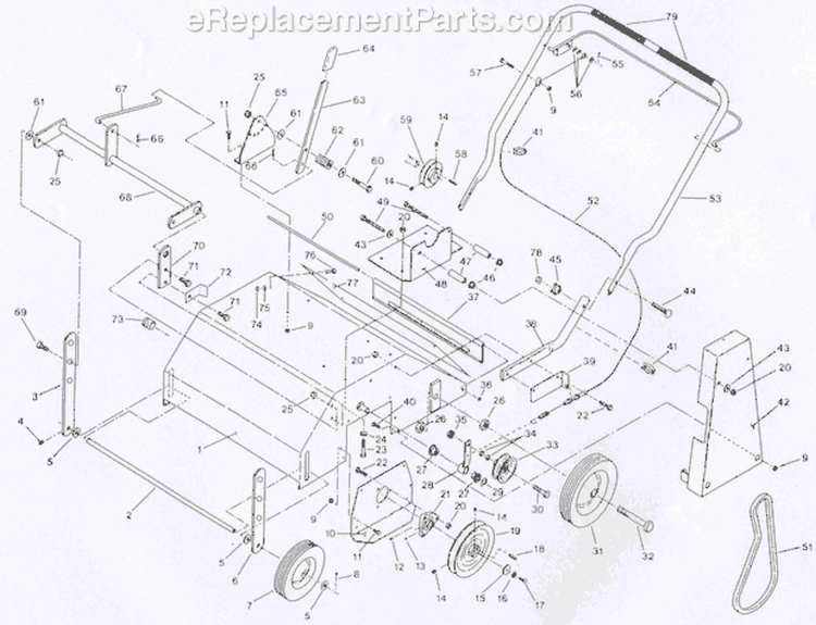 Page A Diagram and Parts List for TRC-20 S.N. 000190 & Above Classen Dethatcher