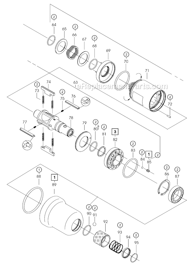 Page C Diagram and Parts List for 105PH55Q  Cleco Ratchet