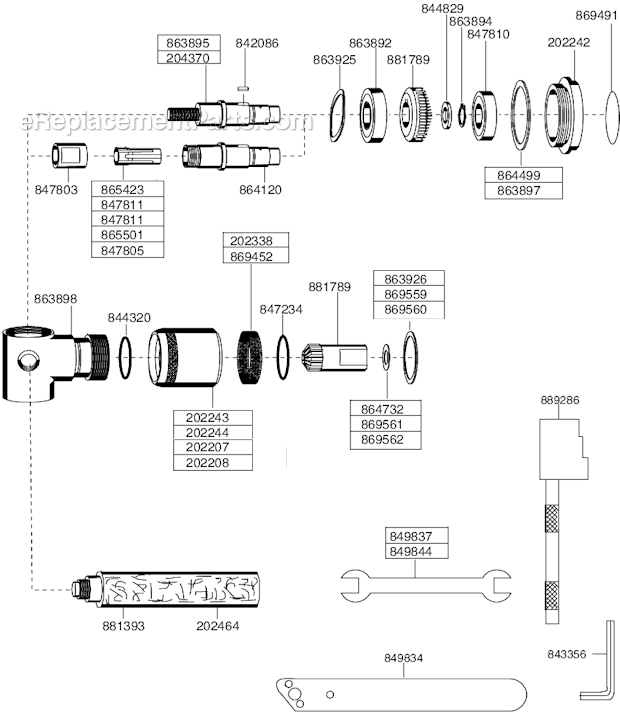 Page A Diagram and Parts List for 116GLF-115A-D3T45  Cleco Angle Grinder