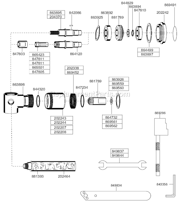 Page A Diagram and Parts List for 116GLF-115A-D3T4  Cleco Angle Grinder