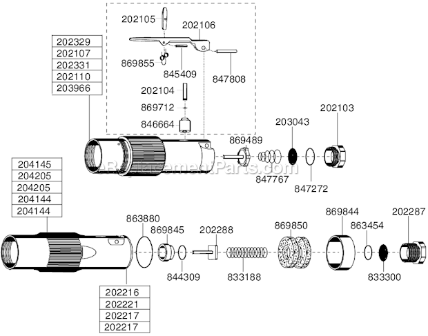 Page C Diagram and Parts List for 116GLFC-165A-C4  Cleco Angle Grinder