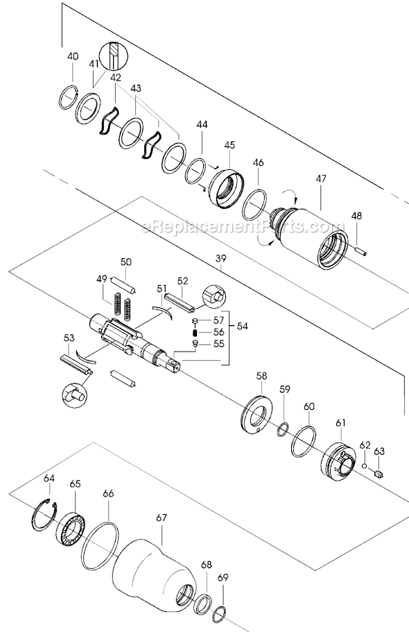 Page B Diagram and Parts List for 11PHL802  Cleco Ratchet