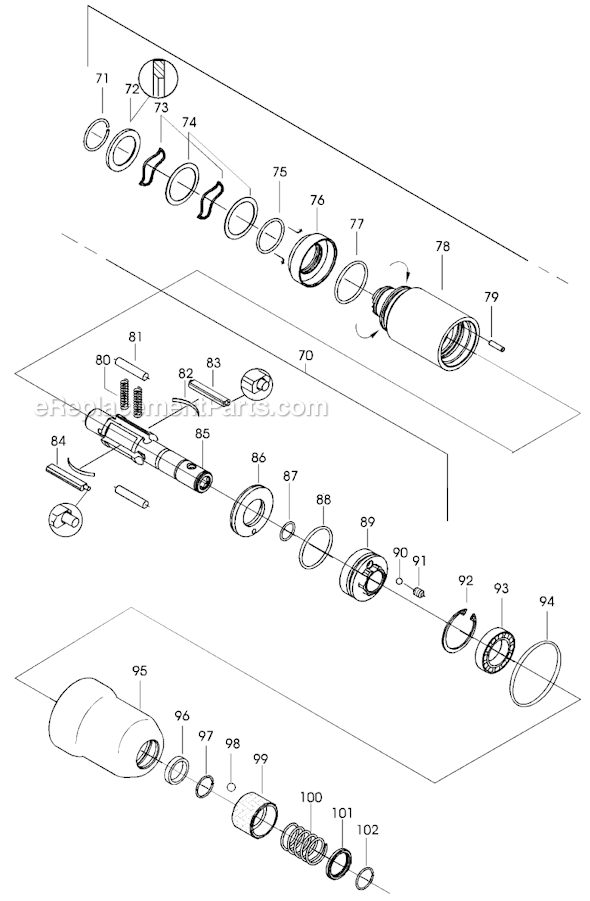 Page C Diagram and Parts List for 11PHL802  Cleco Ratchet