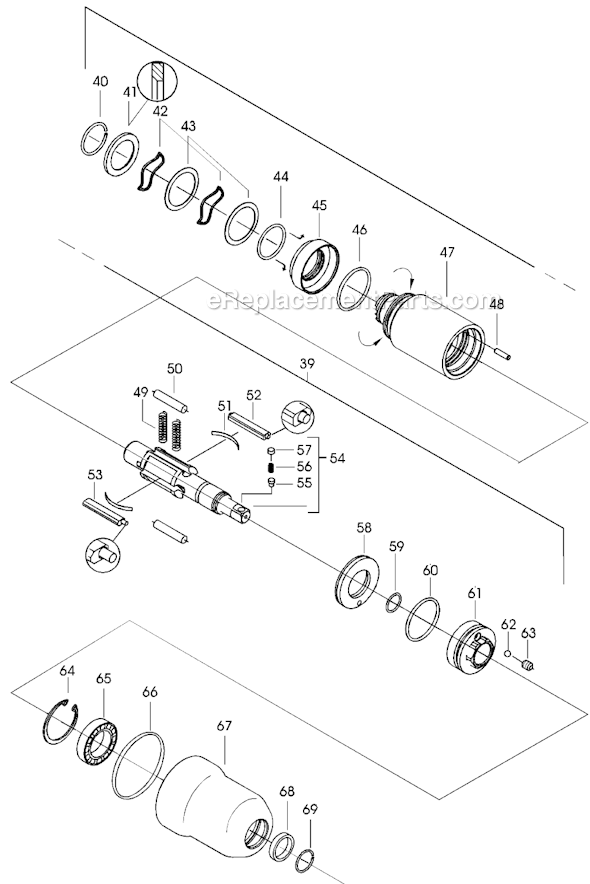Page B Diagram and Parts List for 11PHL80Q  Cleco Ratchet
