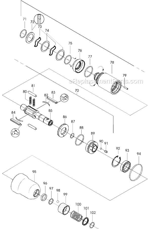 Page C Diagram and Parts List for 11PHL80Q  Cleco Ratchet