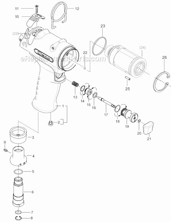 Page A Diagram and Parts List for 11PTHD652  Cleco Ratchet
