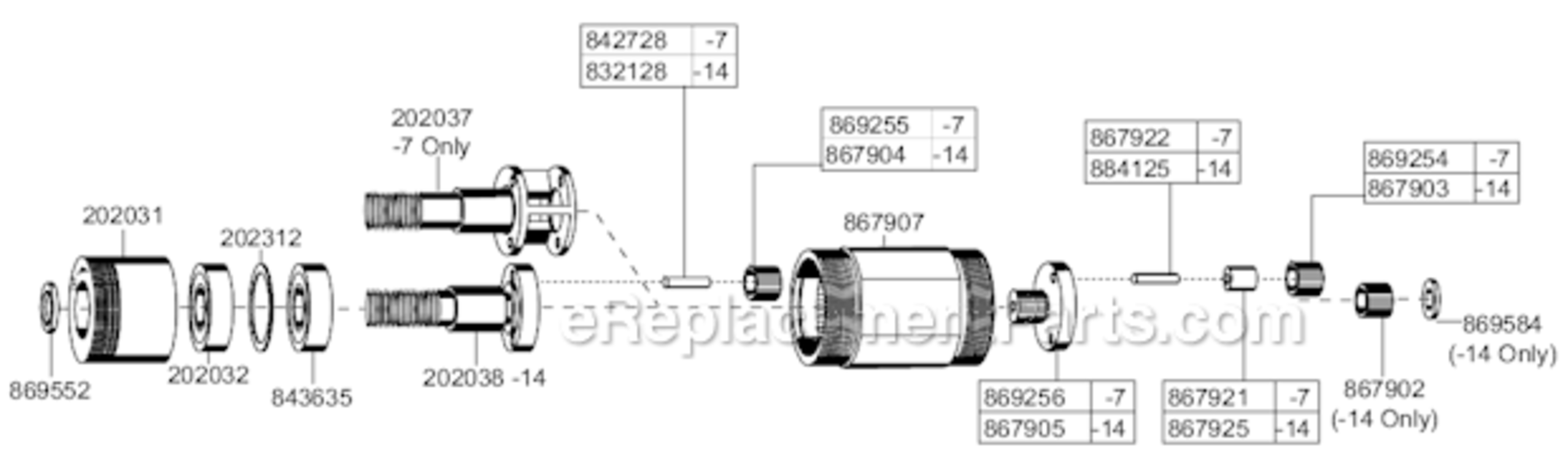 Page A Diagram and Parts List for 135DPV-14B-51  Cleco Drill