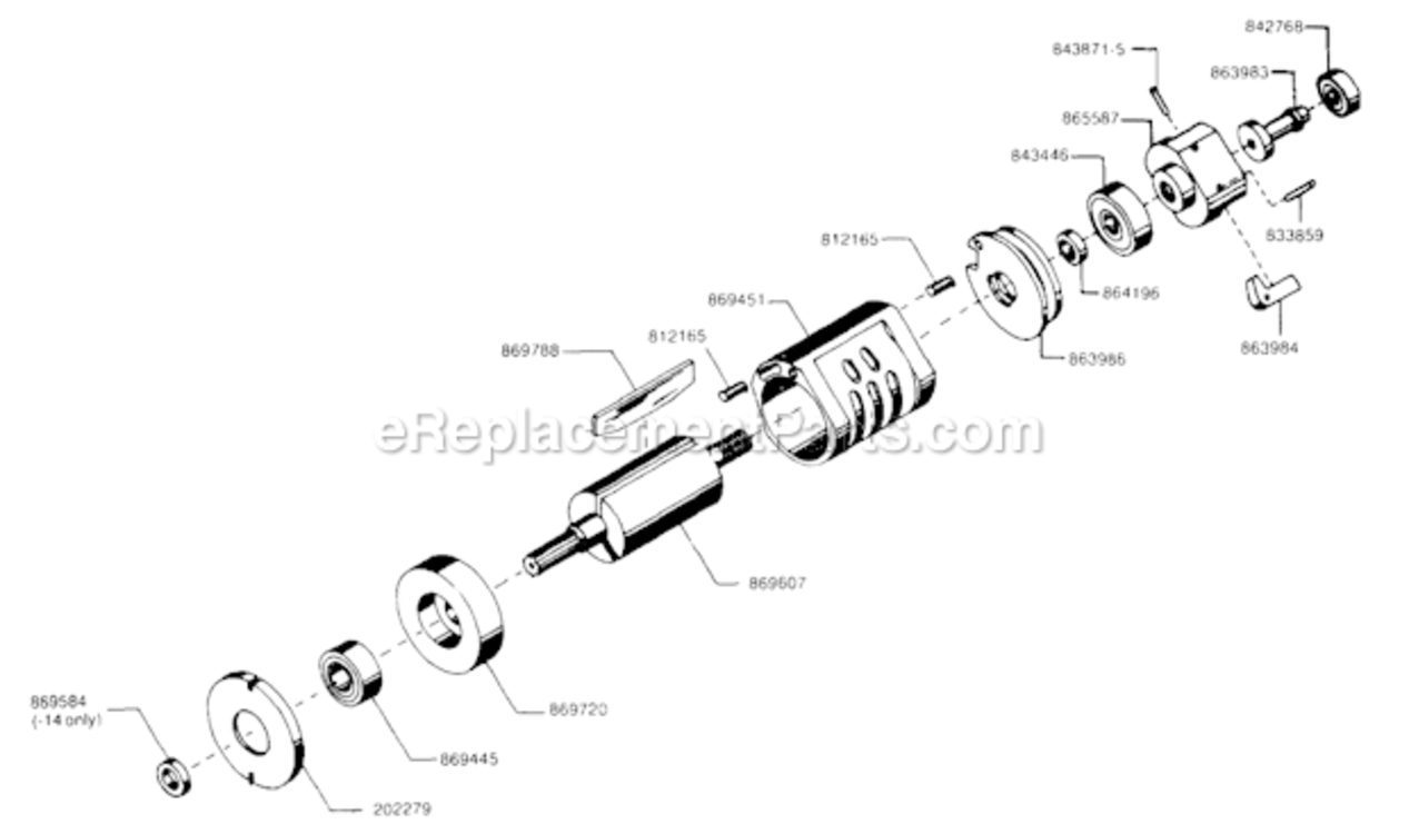 Page B Diagram and Parts List for 135DPV-28B-51  Cleco Drill