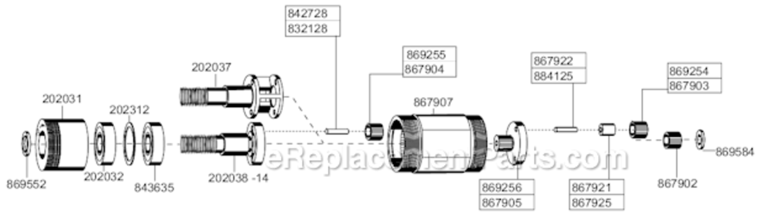 Page A Diagram and Parts List for 135DPV-7B-43  Cleco Drill