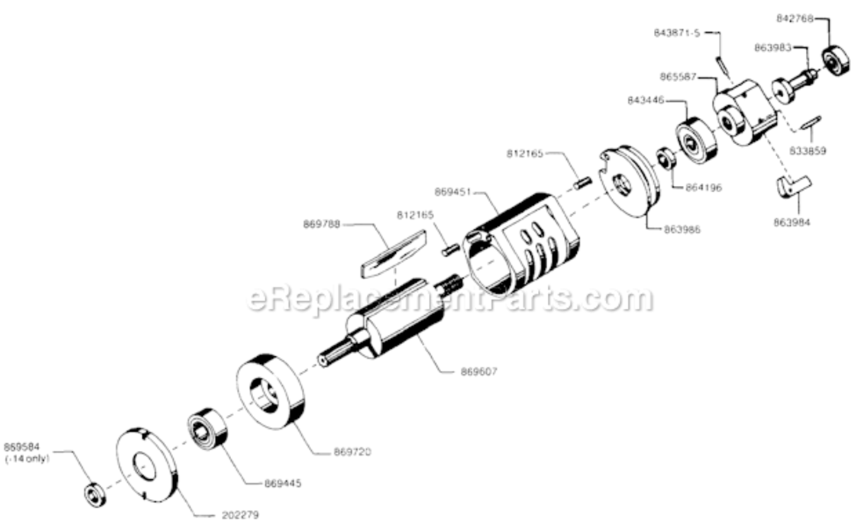 Page B Diagram and Parts List for 135DPV-7B-43  Cleco Drill