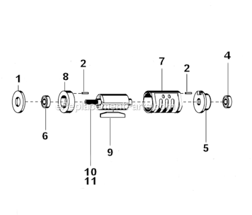 136_Motor Diagram and Parts List for 136DO28  Cleco Drill