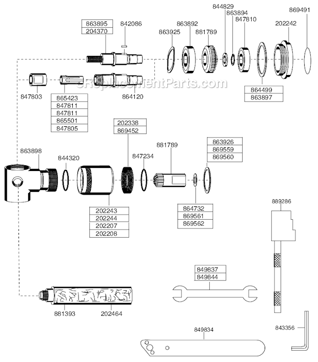 Page A Diagram and Parts List for 136GLF-115A-D3T4  Cleco Angle Grinder