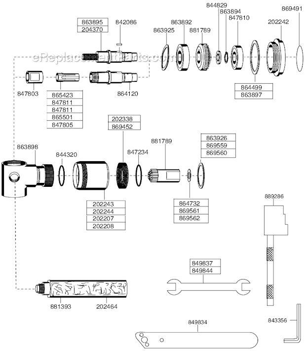 Page A Diagram and Parts List for 136GLR-115A-C4  Cleco Angle Grinder