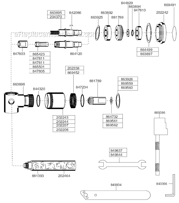 Page A Diagram and Parts List for 136GLR-115A-D3T45  Cleco Angle Grinder