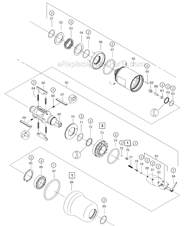 Page B Diagram and Parts List for 140PTHC25Q  Cleco Ratchet