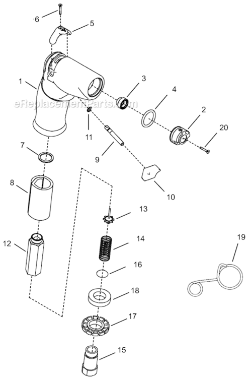 Page A Diagram and Parts List for 14PTS05Q  Cleco Ratchet