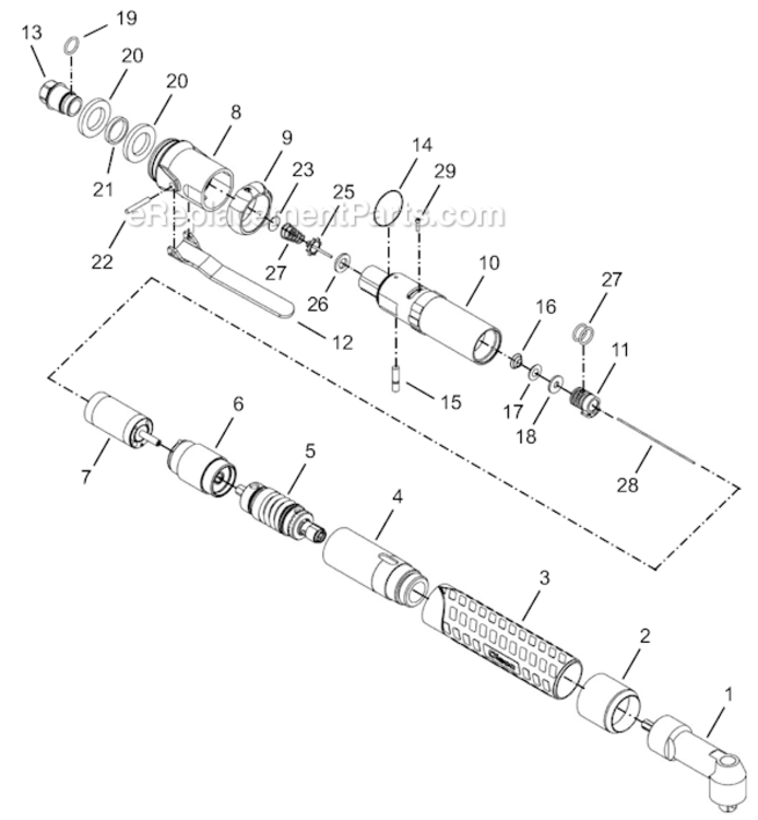 Page A Diagram and Parts List for 14RAA03AH2  Cleco Ratchet