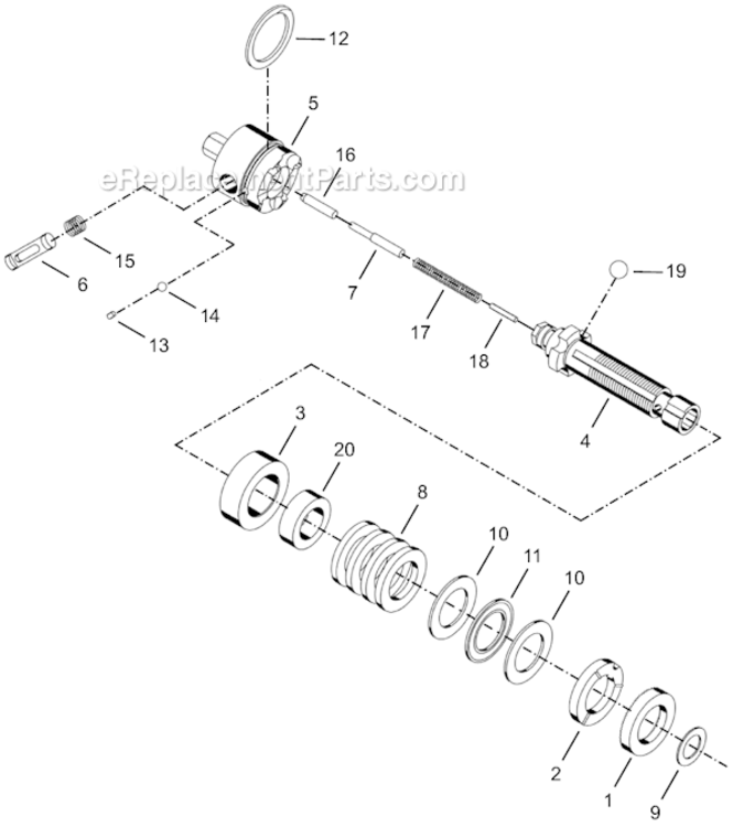 Page D Diagram and Parts List for 14RAA03AL2  Cleco Ratchet