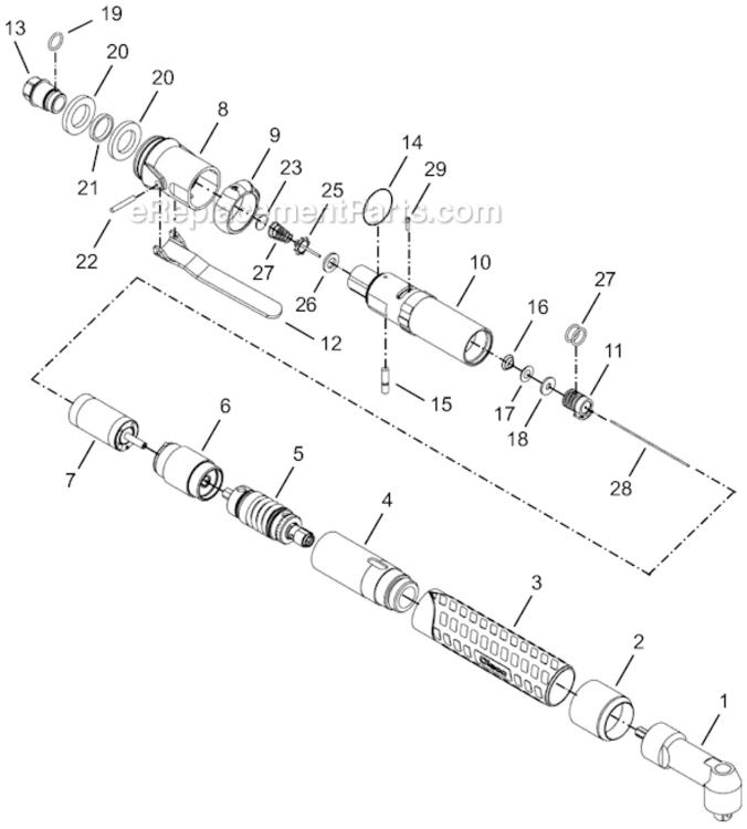 Page A Diagram and Parts List for 14RAA03AM2  Cleco Ratchet