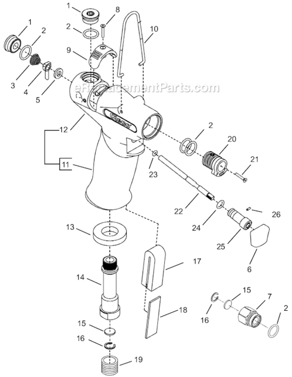 Page A Diagram and Parts List for 14TTS05Q  Cleco Ratchet