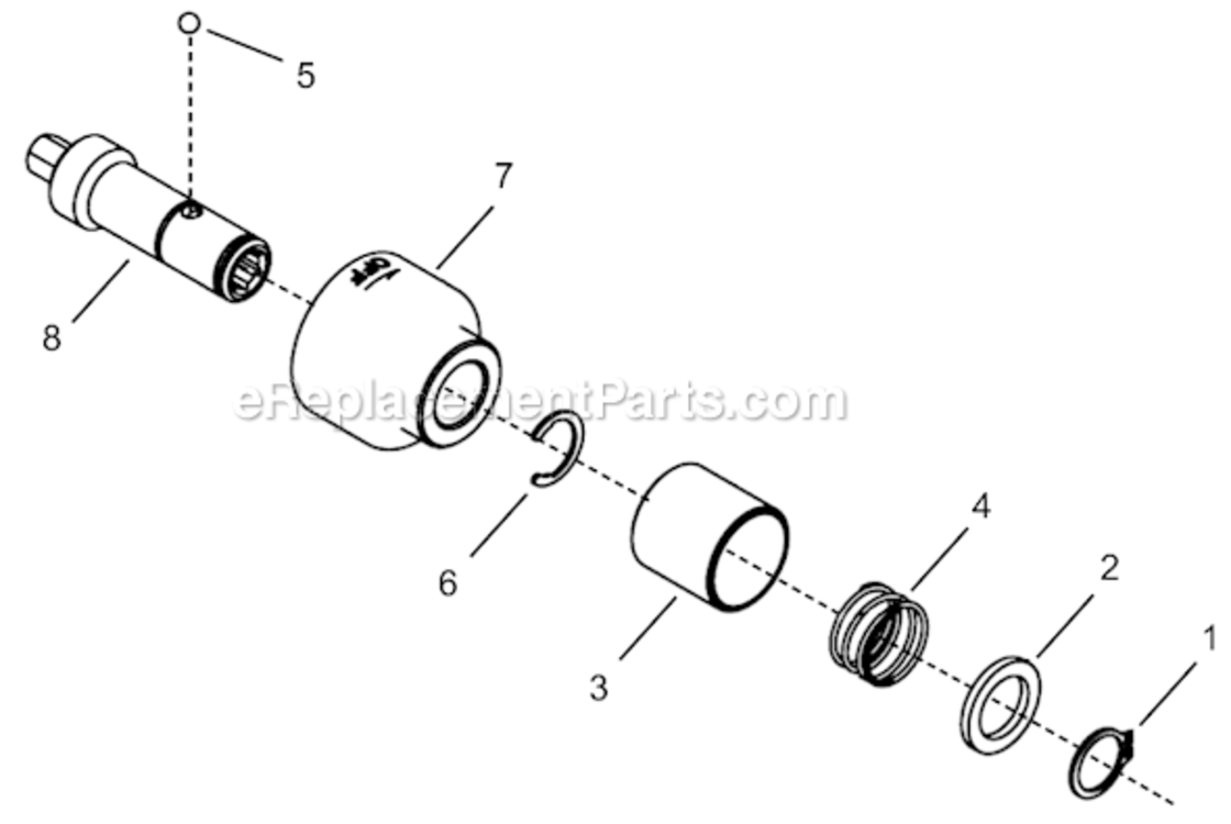 Page D Diagram and Parts List for 14TTS05Q  Cleco Ratchet