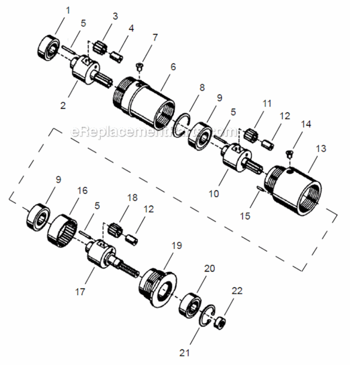 Triple Stage Gearing Diagram and Parts List for 15DP-16B  Cleco Drill
