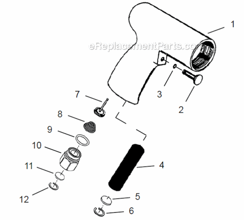 Handle Assembly Diagram and Parts List for 15DP-20B  Cleco Drill