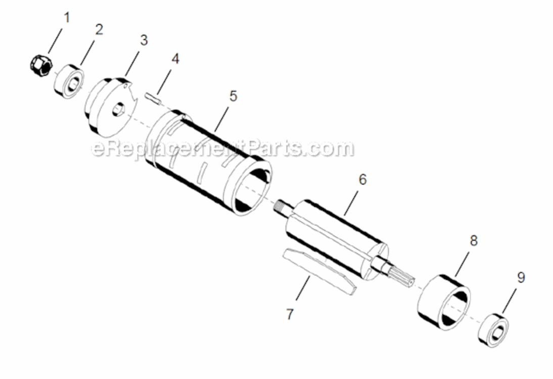 Motor Assembly Diagram and Parts List for 15DP-30B  Cleco Drill