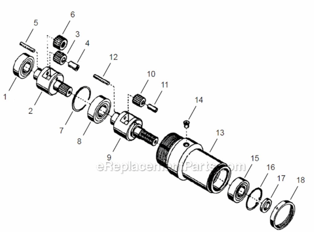 Triple Stage Gearing Diagram and Parts List for 15DP-4B  Cleco Drill