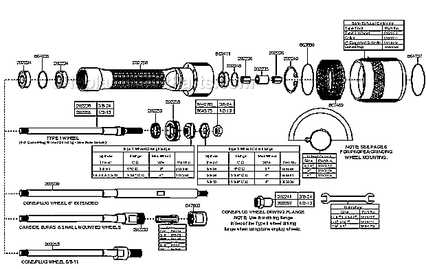 Extension Housing Diagram and Parts List for 15GELC-120-P3T  Cleco Angle Grinder