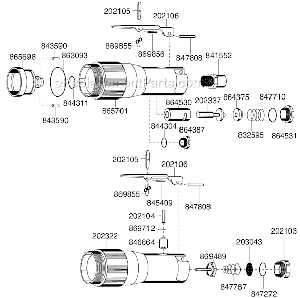 Page C Diagram and Parts List for 15GELC-140-P3T  Cleco Angle Grinder