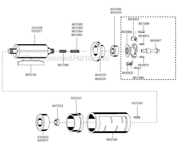 Page B Diagram and Parts List for 15GELC-180-C4  Cleco Angle Grinder