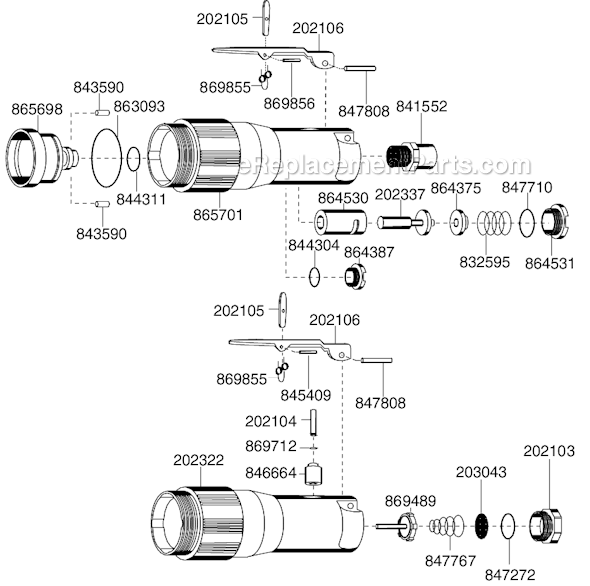 Page C Diagram and Parts List for 15GELC-180-C4  Cleco Angle Grinder