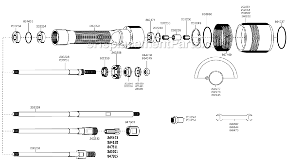 Page A Diagram and Parts List for 15GELC-180-P3T  Cleco Angle Grinder