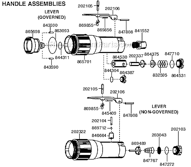 Handle Assemblies Diagram and Parts List for 15GELC-180-P4T  Cleco Angle Grinder