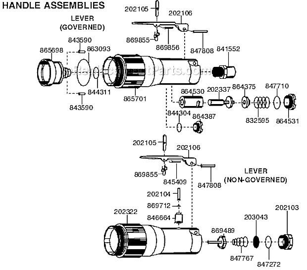Handle Assemblies Diagram and Parts List for 15GELC-90-P5T  Cleco Angle Grinder