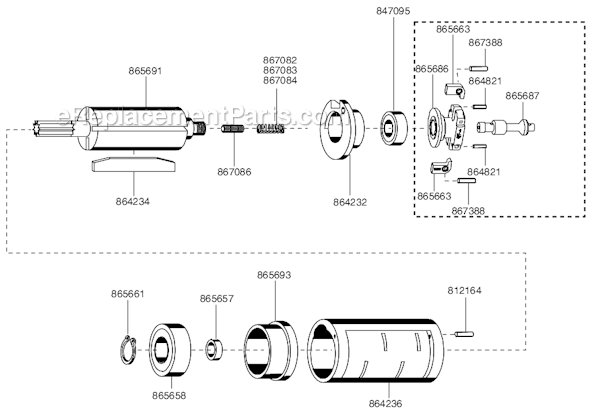 Page B Diagram and Parts List for 15GL-60A-D5T7  Cleco Angle Grinder