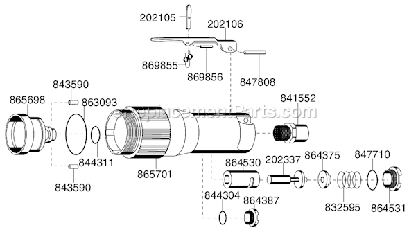 Page C Diagram and Parts List for 15GL-60A-D5T7  Cleco Angle Grinder