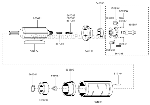 Page B Diagram and Parts List for 15GL-60A-W5T7  Cleco Angle Grinder