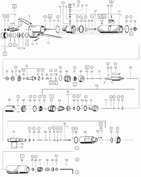 Page A Diagram and Parts List for 15STHC40Q  Cleco Ratchet