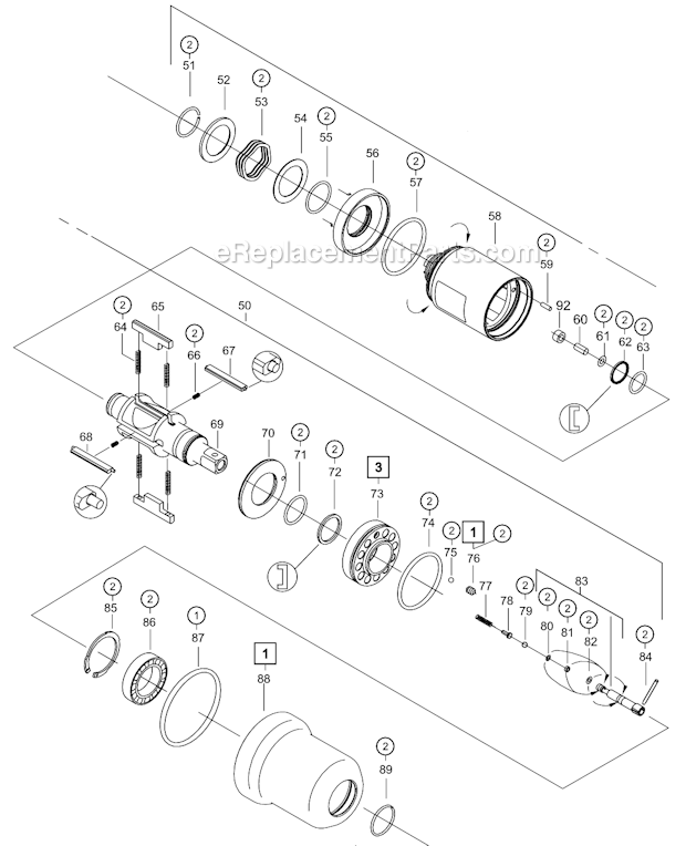 Page B Diagram and Parts List for 160PTHC256  Cleco Ratchet