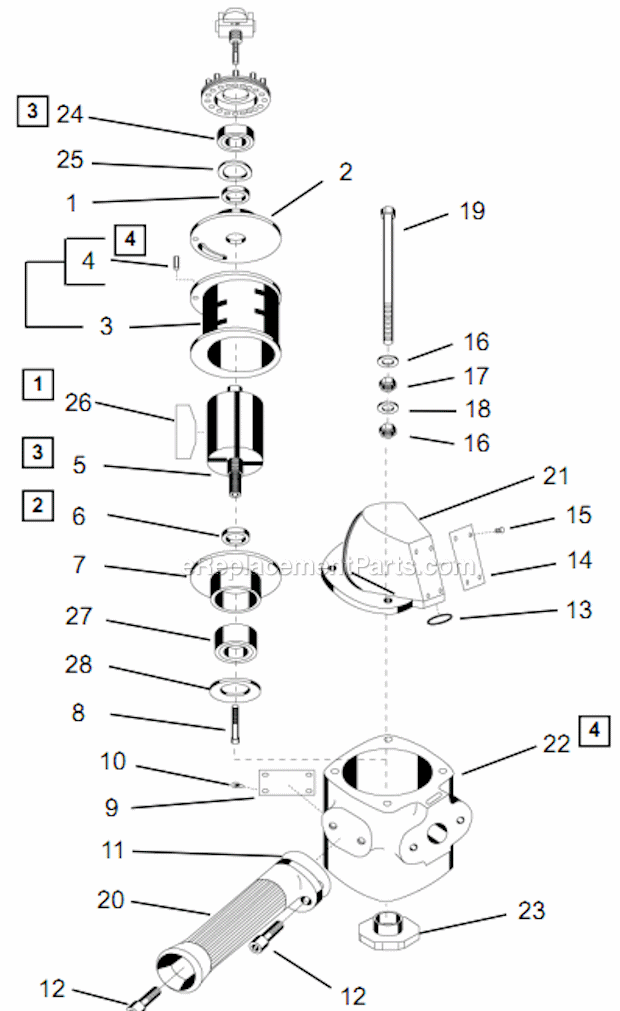 Page B Diagram and Parts List for 1760BVL-07  Cleco Angle Grinder
