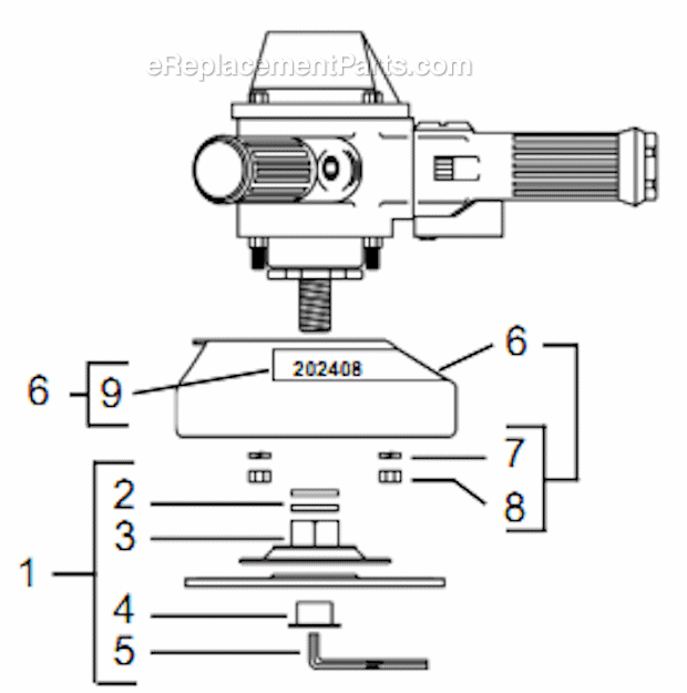 Page D Diagram and Parts List for 1760BVL-07  Cleco Angle Grinder
