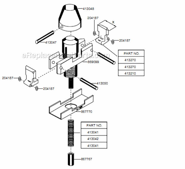 Page B Diagram and Parts List for 1760HL-16  Cleco Angle Grinder