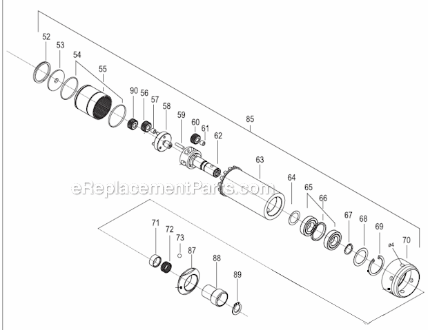 Gear Diagram and Parts List for 17BPRSB05Q  Cleco Ratchet