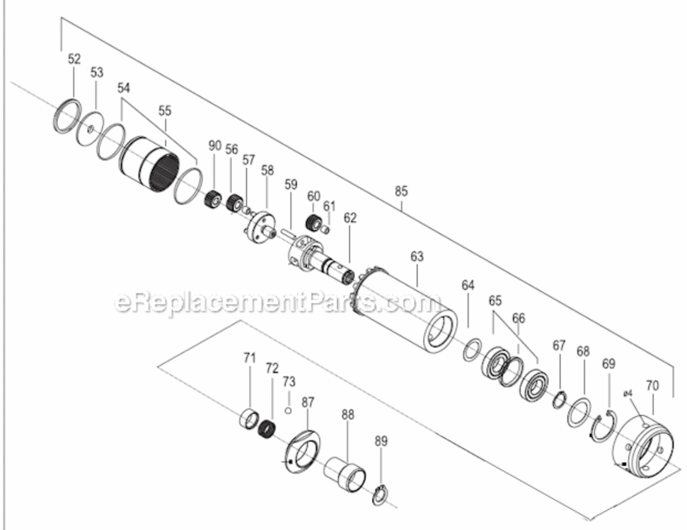 Gear Diagram and Parts List for 17BPXSB09Q  Cleco Drill